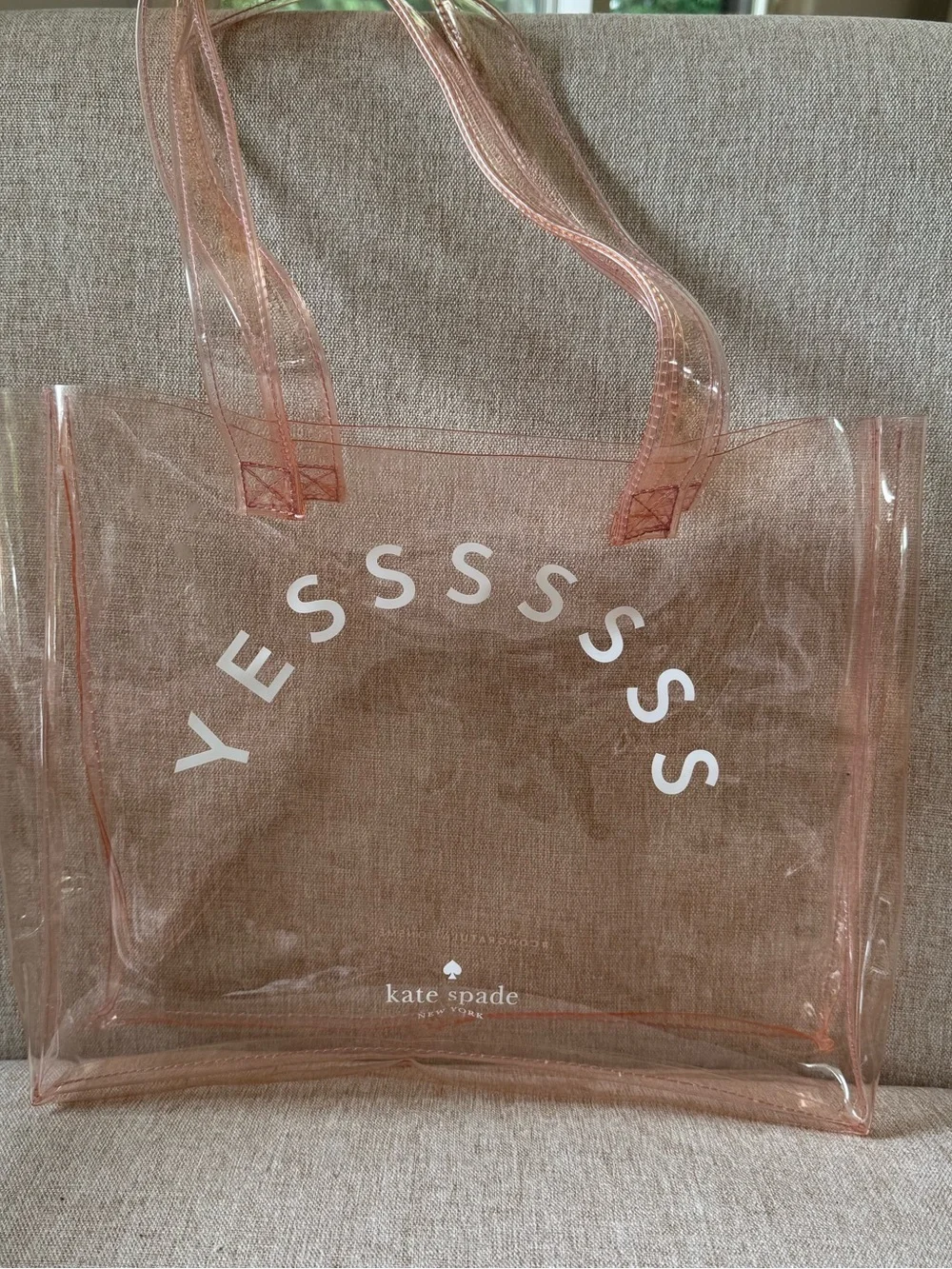 Kate Spade City Tote Clear Blush Pink Stadium Bag